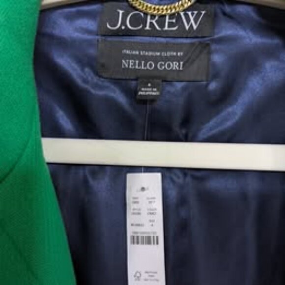 J.Crew Italian Wool Stadium-Cloth Coat (Size 4) - Bold Emerald Green - Picture 1 of 3